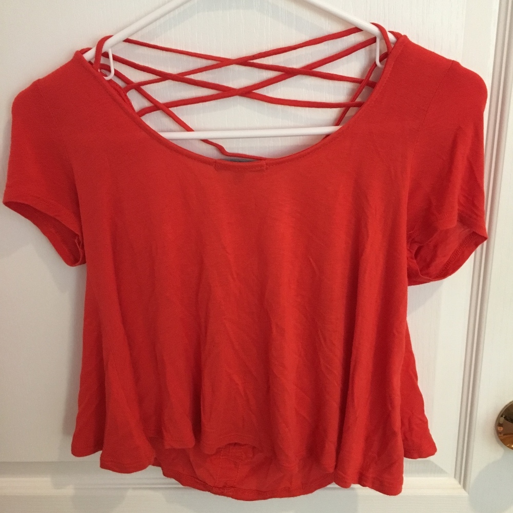Red crop top